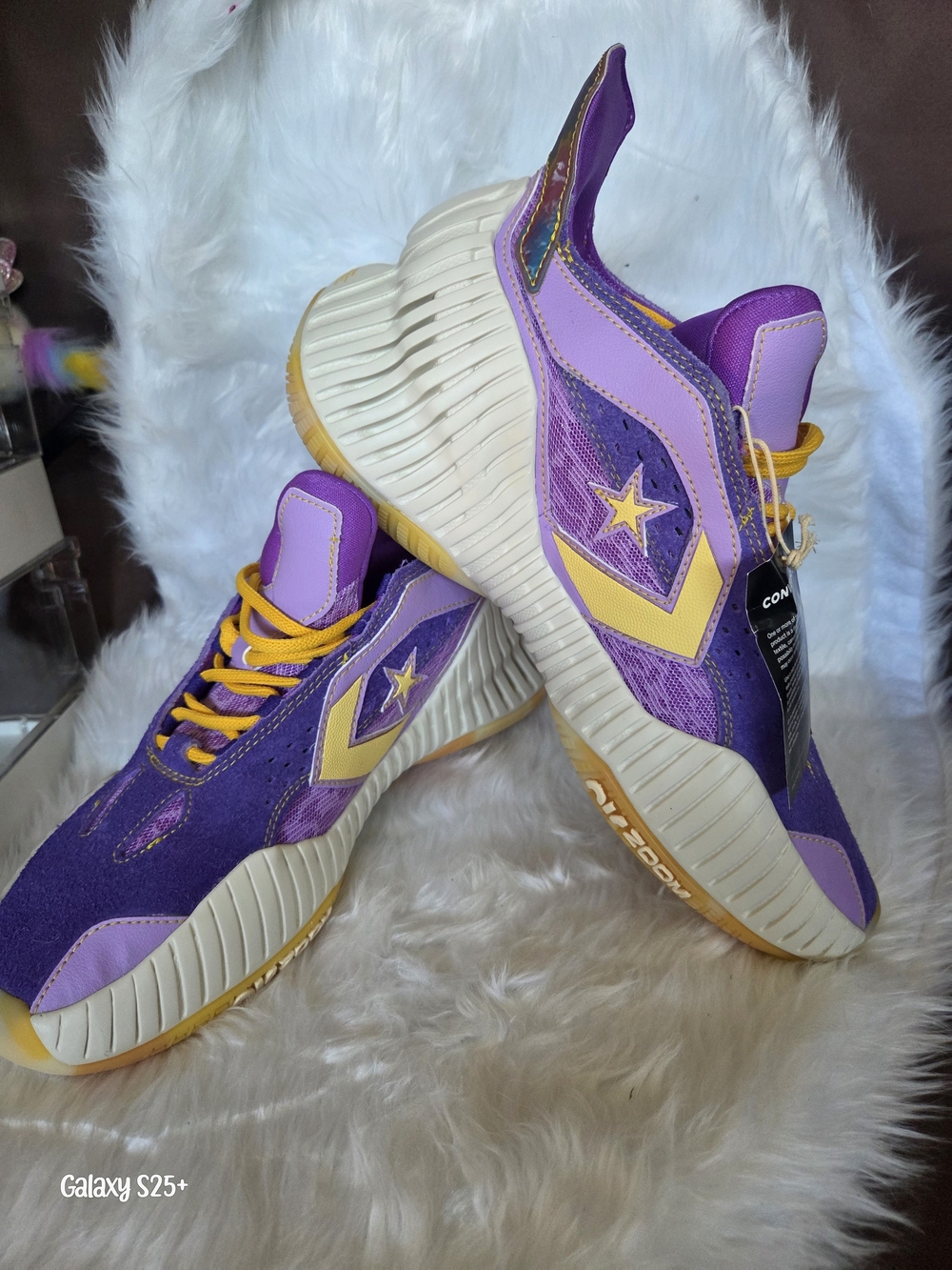 Converse Purple Yellow Basketball Sneakers Shoes NWT Mens 11